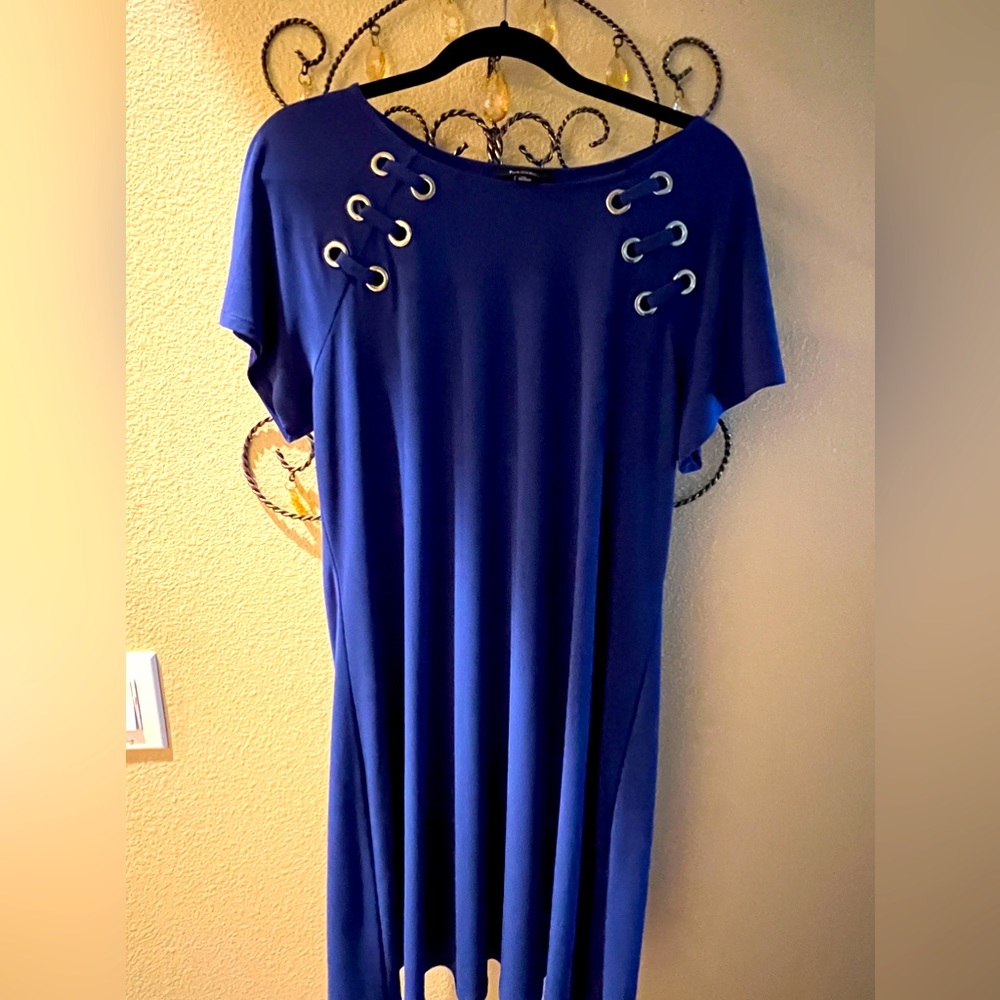 Smart mid length blue dress